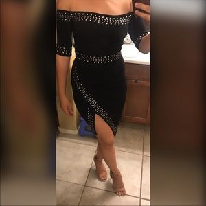 Wow Couture Off the Shoulder Asymmetrical Dress